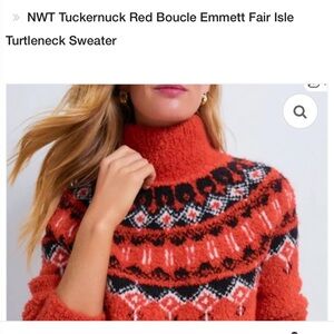 Tuckernuck Red and Black Fair Isle Turtleneck Sweater
